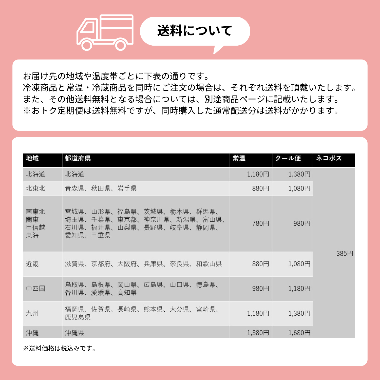 おトク定期便と送料について